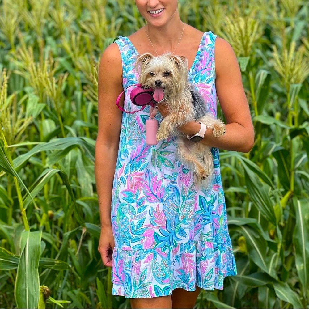 Lily Pulitzer Colorful Leaf Print Sleeveless Dress